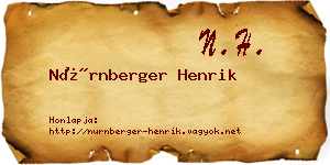 Nürnberger Henrik névjegykártya